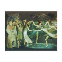 William Blake Oberon Titania und Puck mit Feen