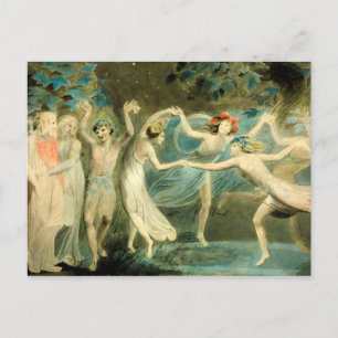 William Blake Oberon, Titania und Puck mit Feen Postkarte