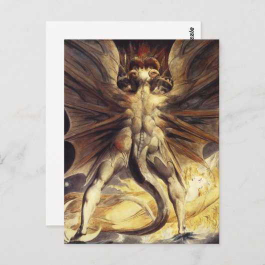 William Blake Red Dragon Postcard Postkarte (Vorne/Hinten)
