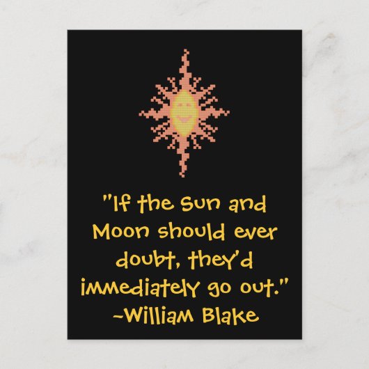 William Blake Sun und Moon Zitat Postkarte (Vorderseite)
