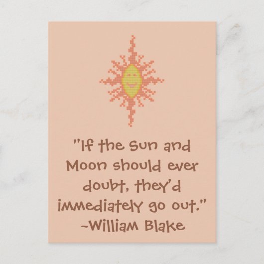 William Blake Sun und Moon Zitat Postkarte (Vorderseite)