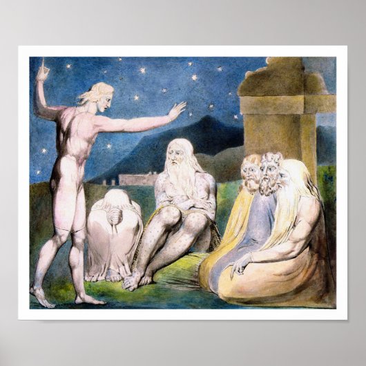 William Blake - Wrath of Elihu [Job] Poster (Vorne)