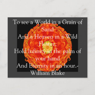 William Blake zitiert "World in a Grain of Sand" Postkarte
