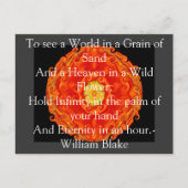 William Blake zitiert "World in a Grain of Sand" Postkarte (Vorderseite)