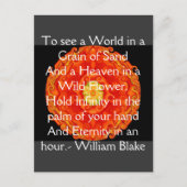 William Blake zitiert "World in a Grain of Sand" Postkarte (Vorderseite)