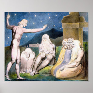 William Blake - Zorn von Elihu [Job] Poster