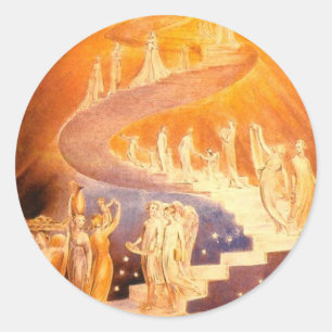 William Blake's Jacob's Ladder Runder Aufkleber