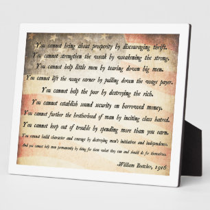 William Boetcker Zitat Fotoplatte