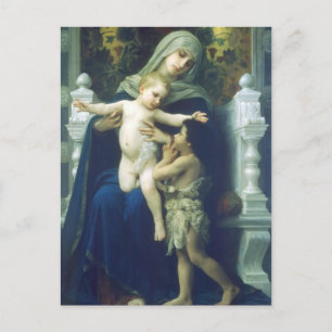 William Bouguereau - The Jungfrau, Jesus & St John Postkarte