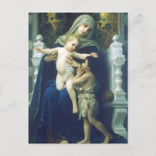 William Bouguereau - The Jungfrau, Jesus & St John Postkarte (Vorderseite)