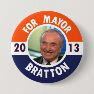William Bratton für NYC Bürgermeister im Jahre Button