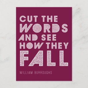 William Burroughs "Cut the Words" Schreiben von Po Postkarte