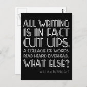 William Burroughs "Cut Ups" Writing Postcard Postkarte (Vorne/Hinten)