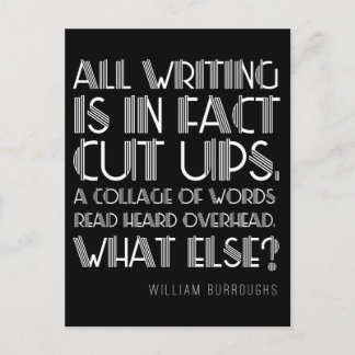 William Burroughs "Cut Ups" Writing Postcard Postkarte