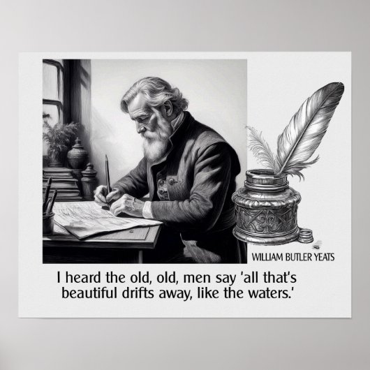 William Butler Yeats Beauty Quote Poster (Vorne)