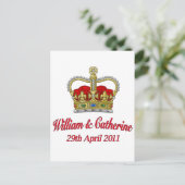 William & Catherine 29. April 2011 Postkarte (Stehend Vorderseite)