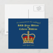 William & Catherine Royal Wedding 29. April 2011 Postkarte (Vorne/Hinten)