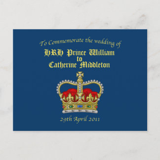 William & Catherine Royal Wedding 29. April 2011 Postkarte