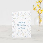 William Confetti Watercolor Dots Birthday Card Karte (Gelbe Blume)