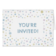 William Confetti Watercolor Dots Birthday Invite