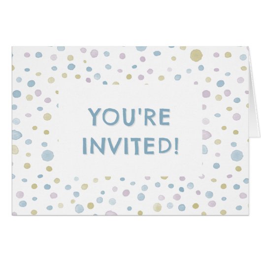 William Confetti Watercolor Dots Birthday Invite (Vorderseite (Horizontal))