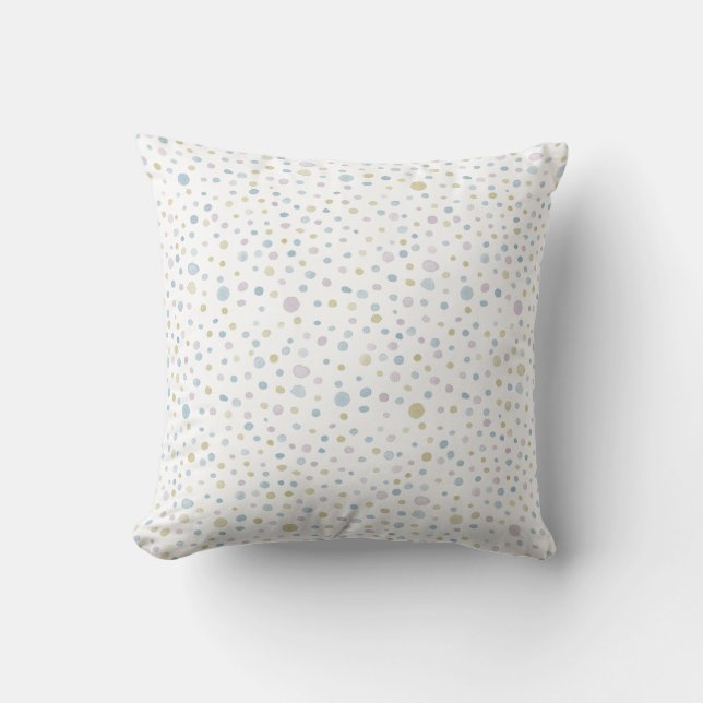 William Confetti Watercolor Dots Throw Pillow Kissen (Vorderseite)