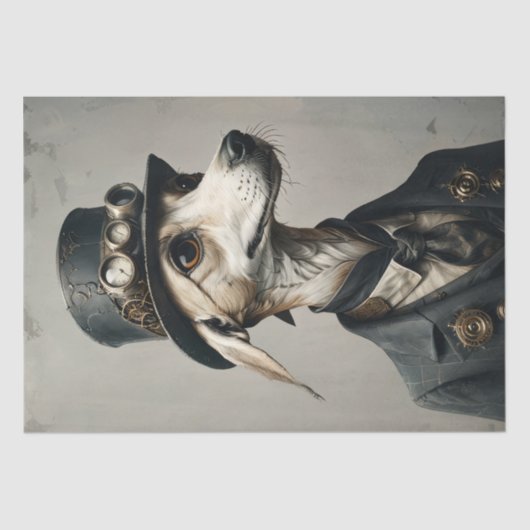 William - Dapper Dog mit - Decoupage - Seidenpapier (Vorderseite)