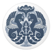 William De Morgan Blue Griffins Ceramic Pull Keramikknauf (Vorderseite)
