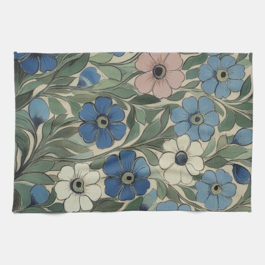 William De Morgan-Blumen Geschirrtuch (Horizontal)