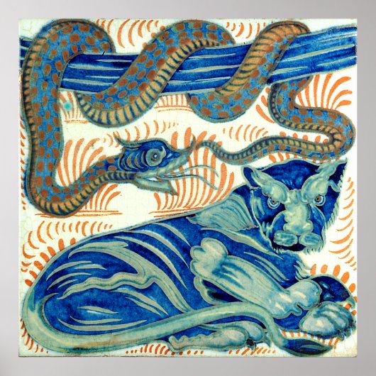 William De Morgan, der Tiger und die Schlange Poster (Vorne)