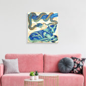 William De Morgan, die Tiger und die Schlange-Lein Leinwanddruck (Insitu (Wohnzimmer))