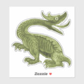 William De Morgan Dragon Vinyl Sticker (Blatt)