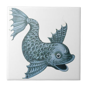 William * De Morgan Fantastische Fische   Fliese