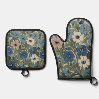 William De Morgan Flowers Ofenhandschuh & Topflappen-Set