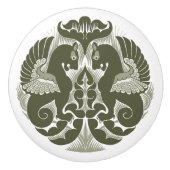 William De Morgan Green Griffins Ceramic Pull Keramikknauf (Vorderseite)