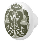 William De Morgan Green Griffins Ceramic Pull Keramikknauf (Rechts)