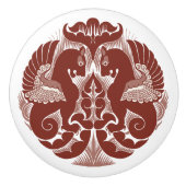 William De Morgan Red Griffins Ceramic Pull Keramikknauf (Vorderseite)
