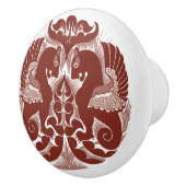 William De Morgan Red Griffins Ceramic Pull Keramikknauf (Rechts)