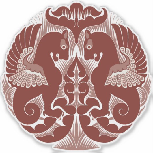 William De Morgan Red Griffins Vinyl Sticker (Vorderseite)
