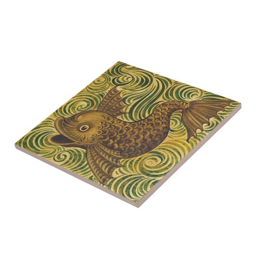 William De Morgan Repro Dolphin Tile (gegenüberges Fliese (Seite)