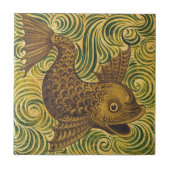 William De Morgan Repro Dolphin Tile (Gesichter re Fliese (Vorderseite)
