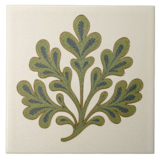 William De Morgan stilistisches Eichenblatt Fliese