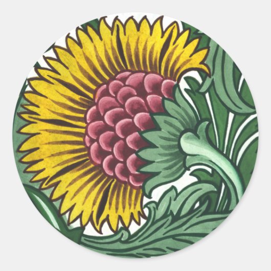 William de Morgan Tile Runder Aufkleber (Vorderseite)