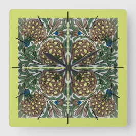 William De Morgan Viktorianisch Clocks Quadratische Wanduhr