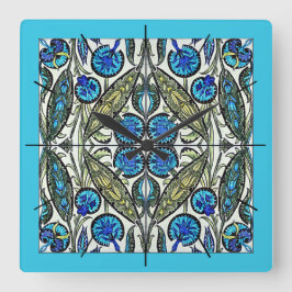 William De Morgan Viktorianisch Clocks Quadratische Wanduhr