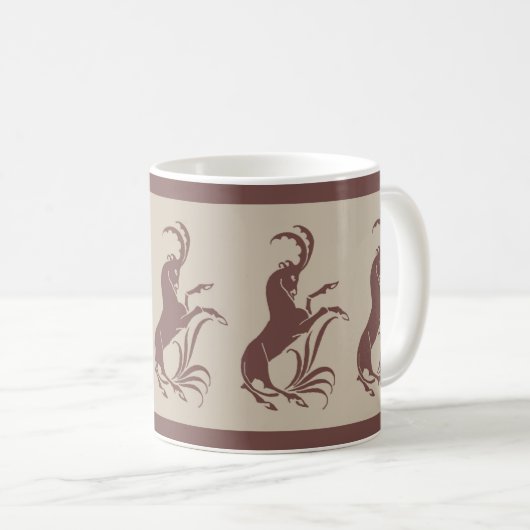 William De Morgans Antelope-Kaffee-Tasse Kaffeetasse (VorderseiteRechts)