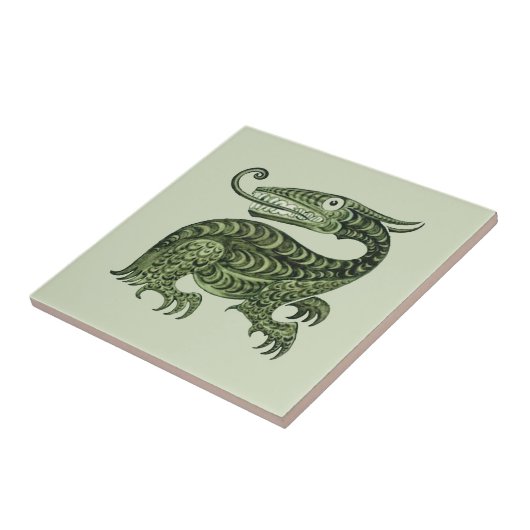 William De Morgan's Jabberwock Fliese (Seite)