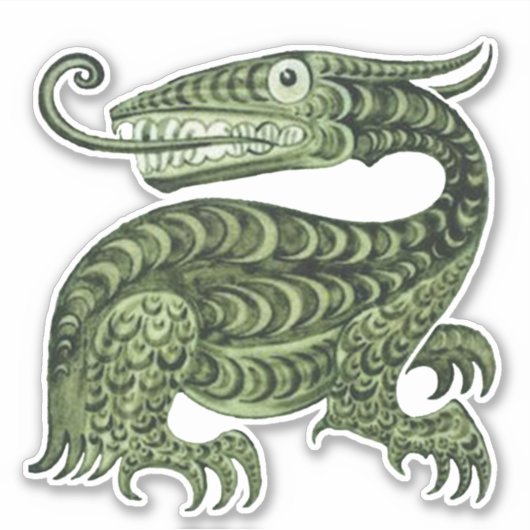 William De Morgan's Jabberwock Vinyl Sticker (Vorderseite)