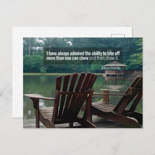 William DeMille Inspiration Zitat "Bite off" Postkarte (Vorne/Hinten)