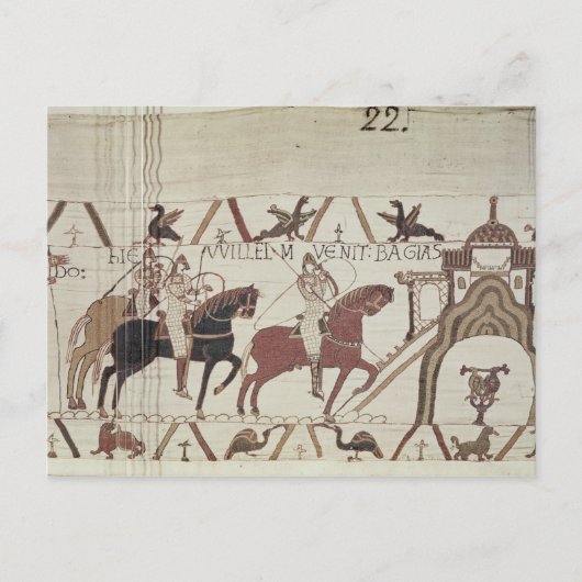 William der Eroberer kommt bei Bayeux an Postkarte (Vorderseite)